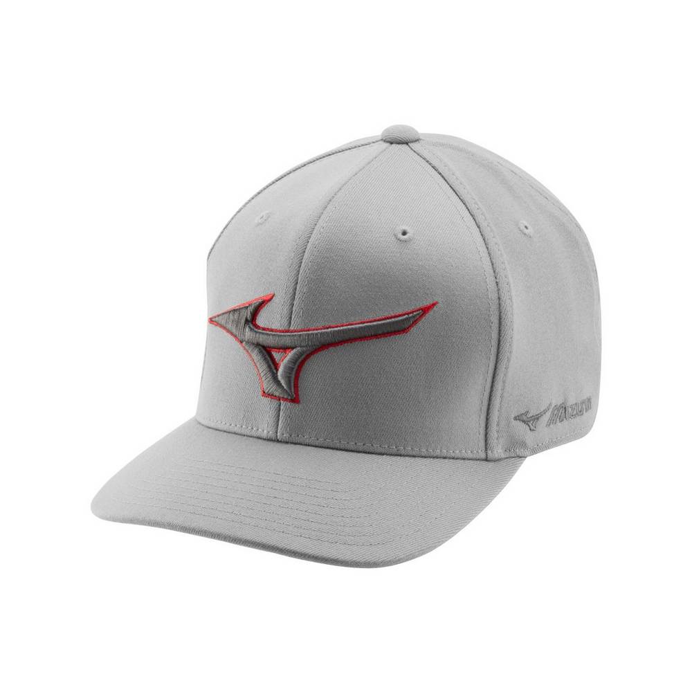 Mizuno Diamond Snapback - Erkek Şapka - Gri/Kırmızı Türkiye (RWEYDM-517)